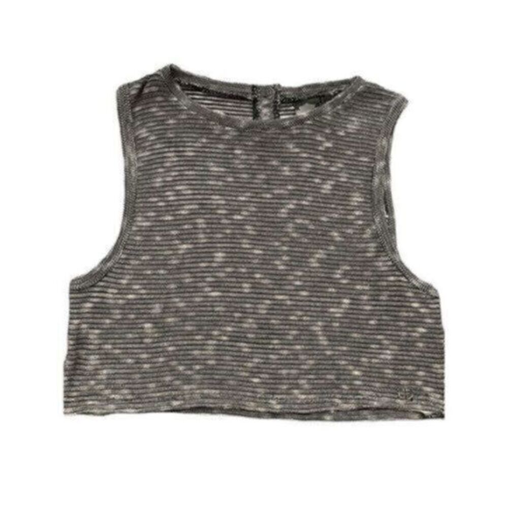 Womens HARLEY DAVIDSON black marled knit crop top, size large